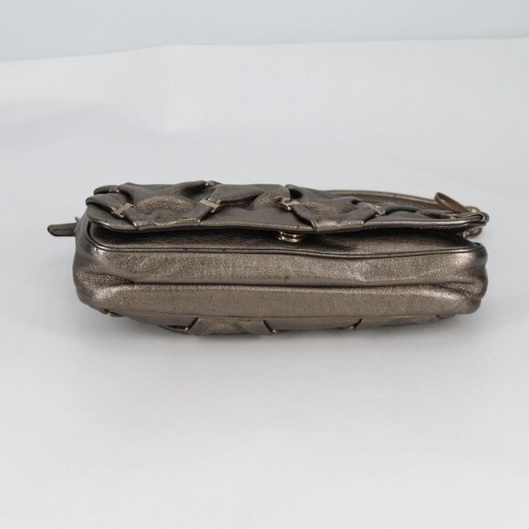 Salvatore Ferragamo Vala Shoulder Bag Leather Silver Auth - Picture 7 of 16